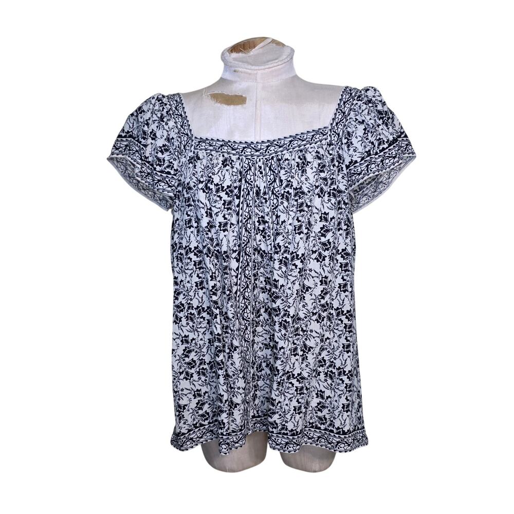 Max Studio XL Boho Top Hippie Floral Flutter Sleeve
